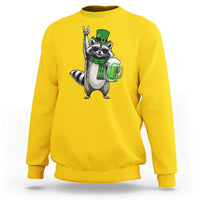 Funny Raccoon Rock On Sweatshirt St Patricks Day Gift