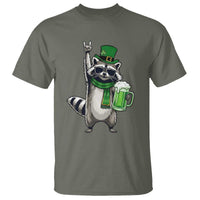 Funny Raccoon Rock On T Shirt St Patricks Day Gift