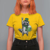Funny Raccoon Rock On T Shirt For Women St Patricks Day Gift