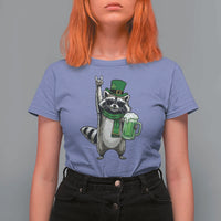 Funny Raccoon Rock On T Shirt For Women St Patricks Day Gift