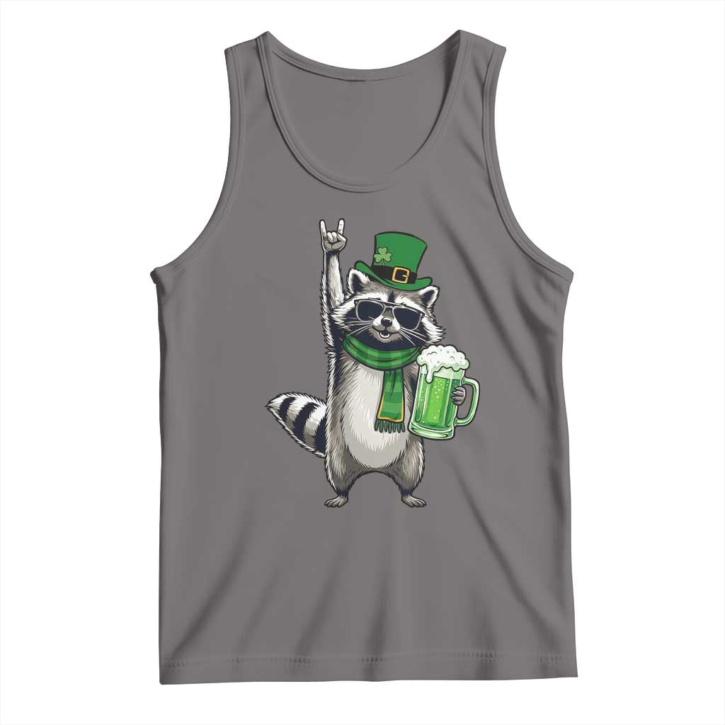 Funny Raccoon Rock On Tank Top St Patricks Day Gift