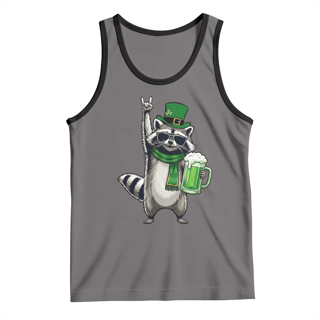 Funny Raccoon Rock On Tank Top St Patricks Day Gift