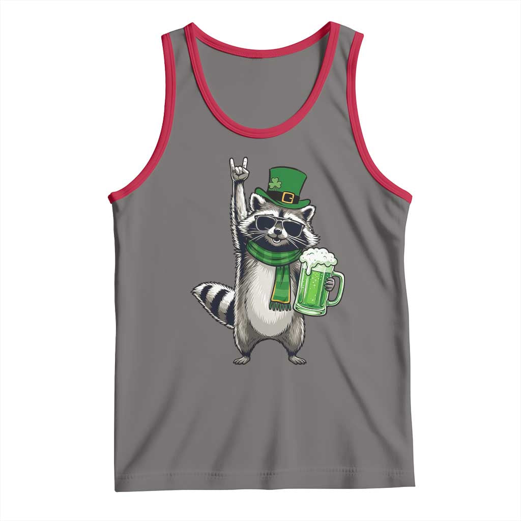 Funny Raccoon Rock On Tank Top St Patricks Day Gift