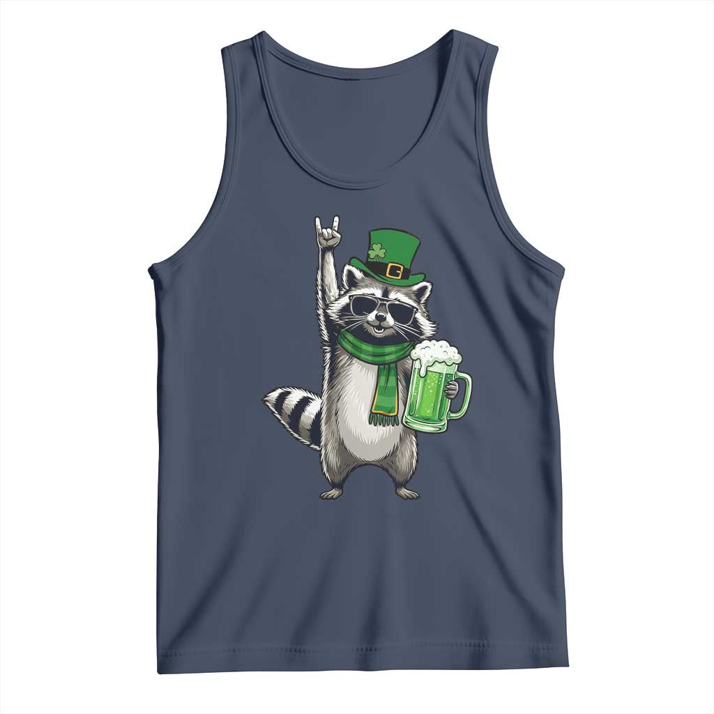 Funny Raccoon Rock On Tank Top St Patricks Day Gift