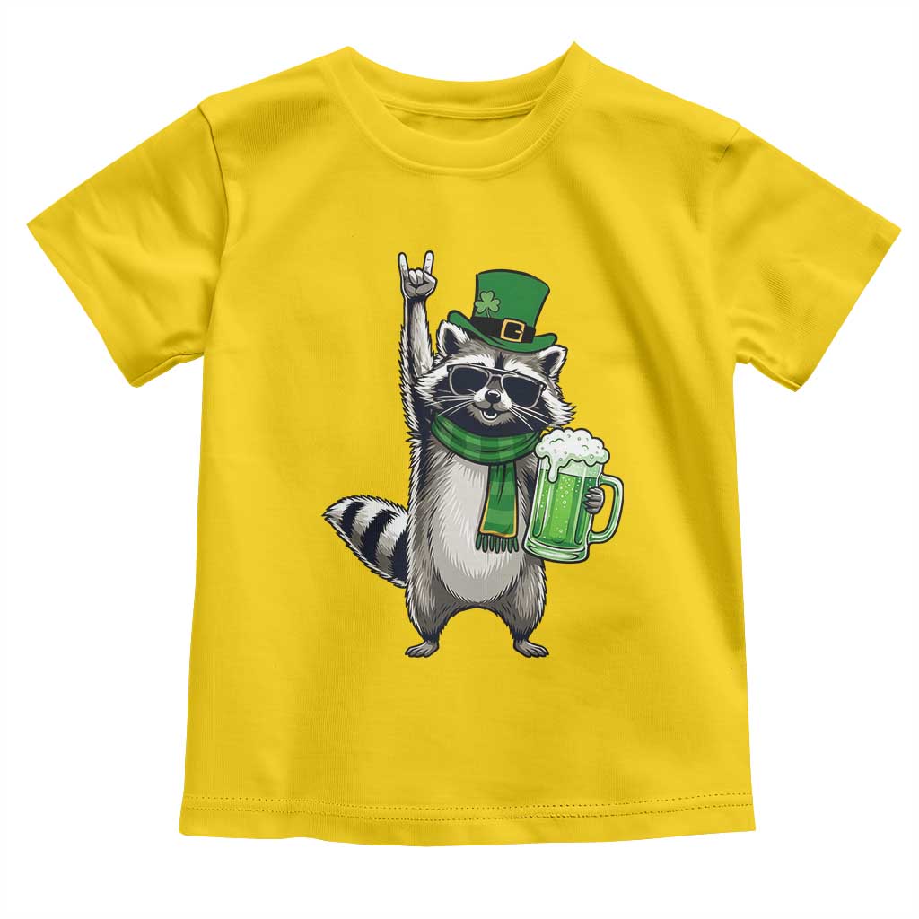 Funny Raccoon Rock On Toddler T Shirt St Patricks Day Gift
