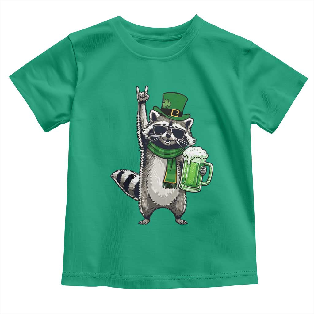 Funny Raccoon Rock On Toddler T Shirt St Patricks Day Gift