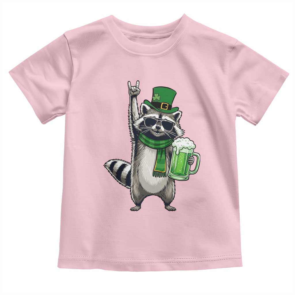Funny Raccoon Rock On Toddler T Shirt St Patricks Day Gift