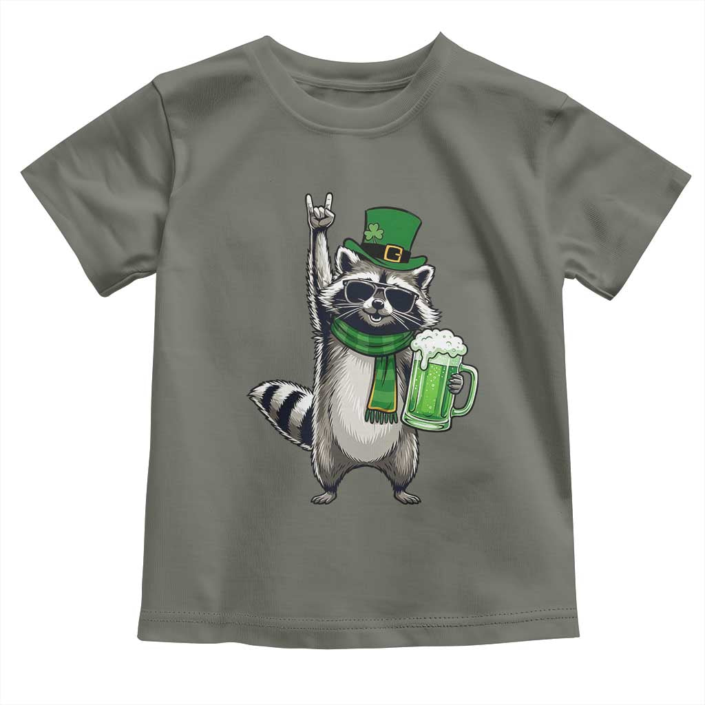 Funny Raccoon Rock On Toddler T Shirt St Patricks Day Gift