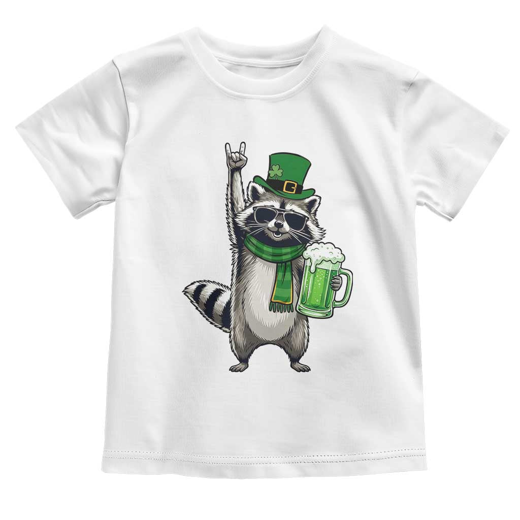 Funny Raccoon Rock On Toddler T Shirt St Patricks Day Gift