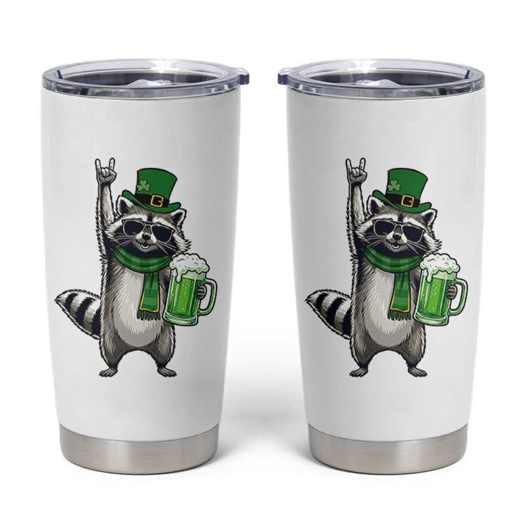 Funny Raccoon Rock On Tumbler Cup St Patricks Day Gift