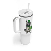 Funny Raccoon Rock On Tumbler With Handle St Patricks Day Gift