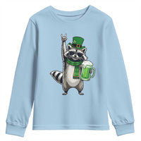 Funny Raccoon Rock On Youth Sweatshirt St Patricks Day Gift