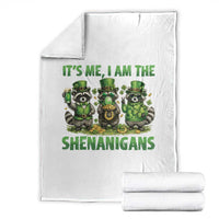 I Am The Shenanigans Throw Blanket Funny Irish Raccoon St Patricks Day