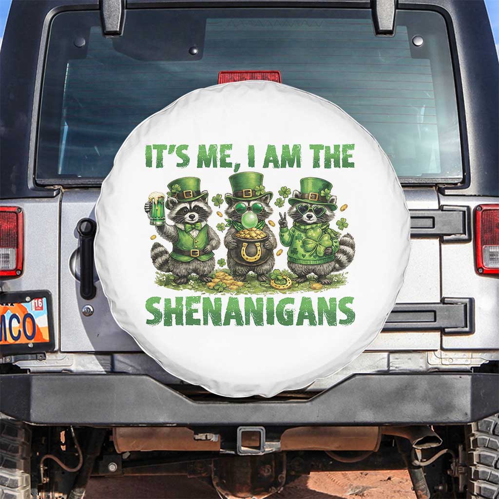 I Am The Shenanigans Spare Tire Cover Funny Irish Raccoon St Patricks Day