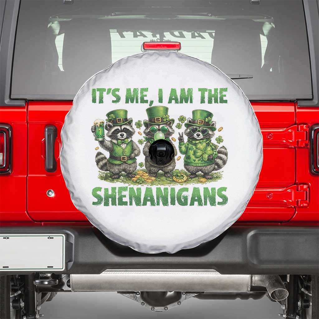 I Am The Shenanigans Spare Tire Cover Funny Irish Raccoon St Patricks Day