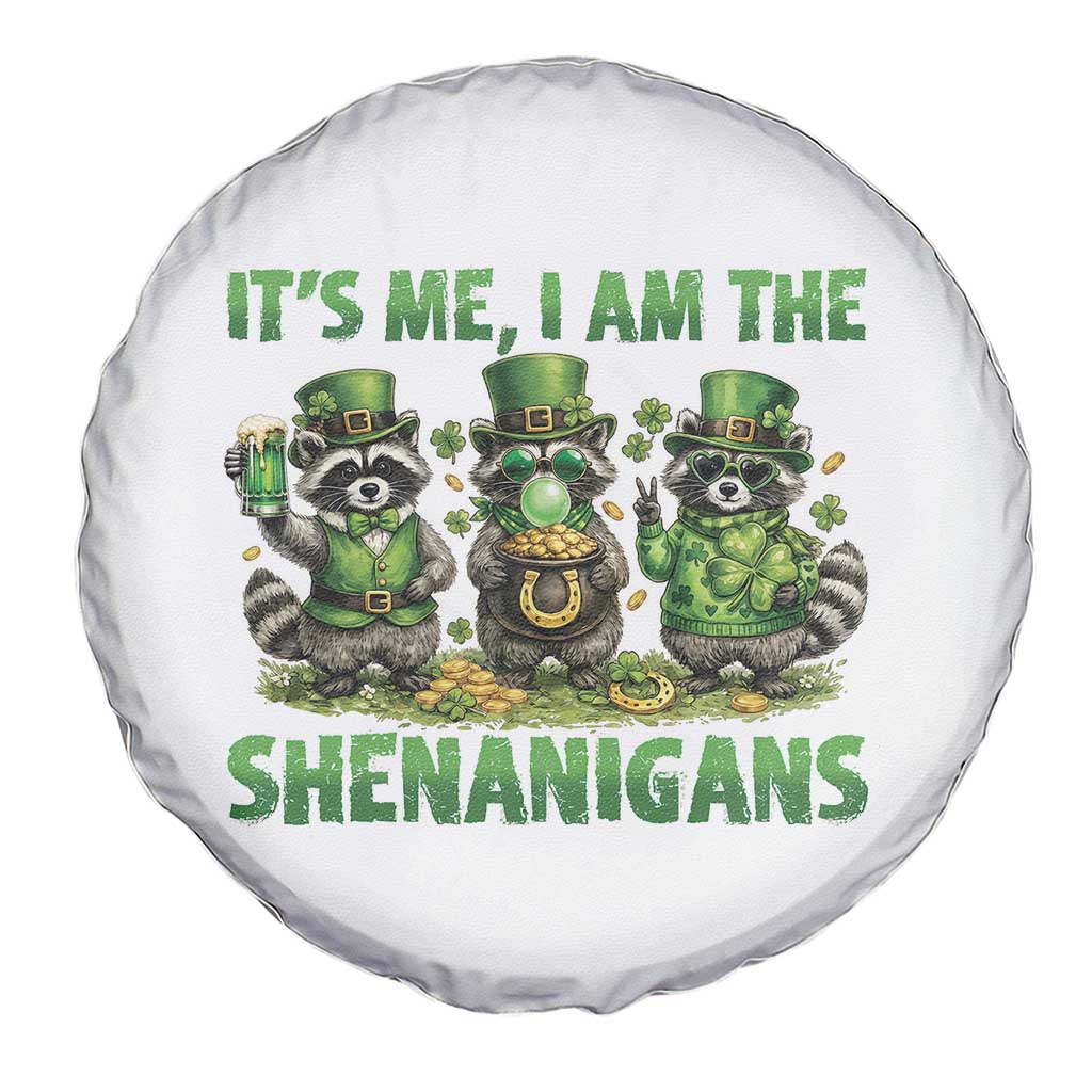 I Am The Shenanigans Spare Tire Cover Funny Irish Raccoon St Patricks Day