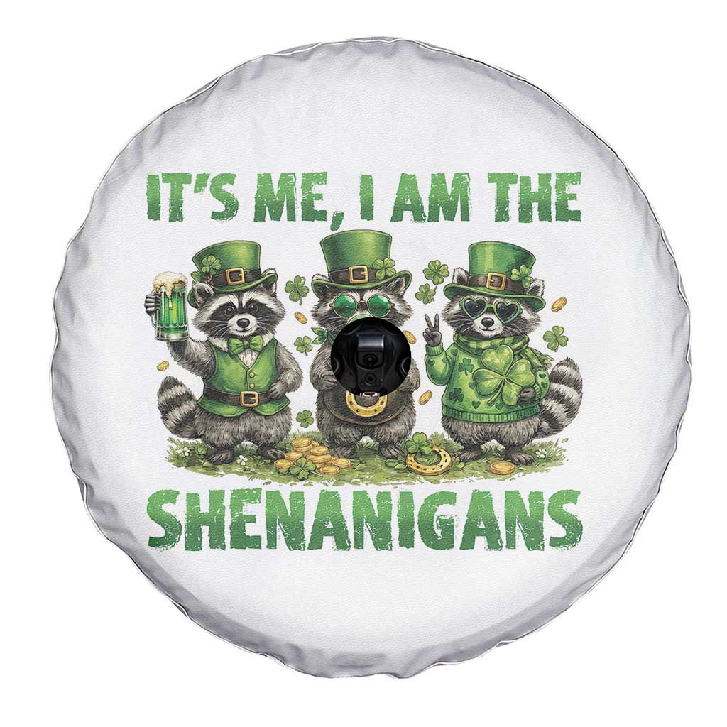 I Am The Shenanigans Spare Tire Cover Funny Irish Raccoon St Patricks Day