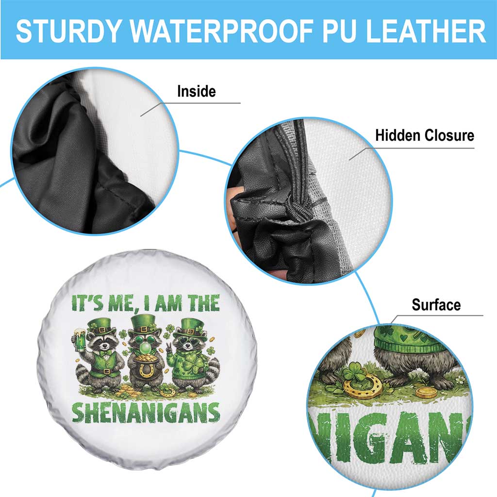 I Am The Shenanigans Spare Tire Cover Funny Irish Raccoon St Patricks Day