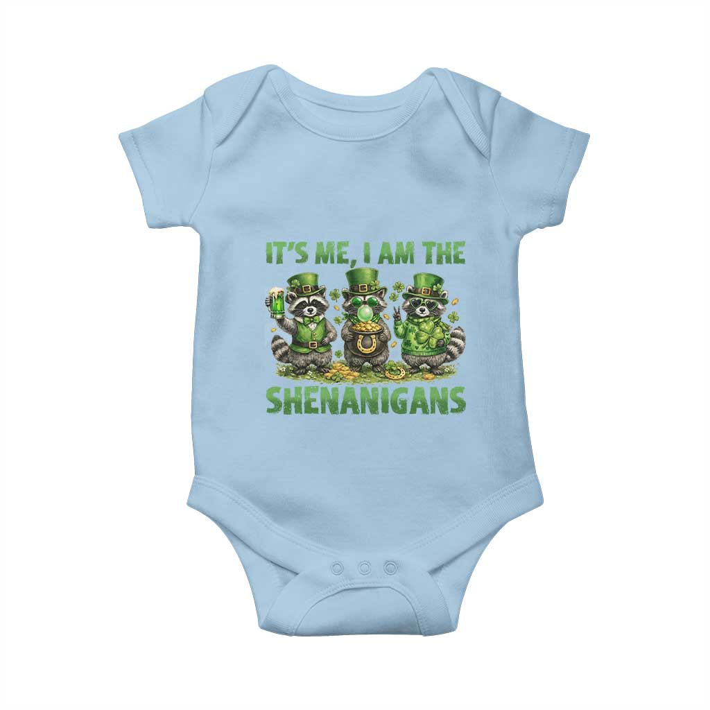 I Am The Shenanigans Baby Onesie Funny Irish Raccoon St Patricks Day