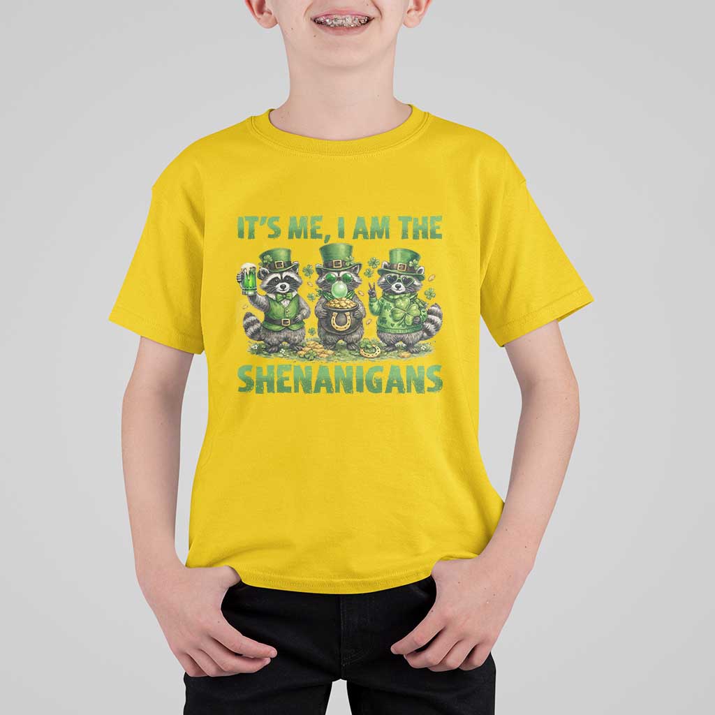 I Am The Shenanigans T Shirt For Kid Funny Irish Raccoon St Patricks Day