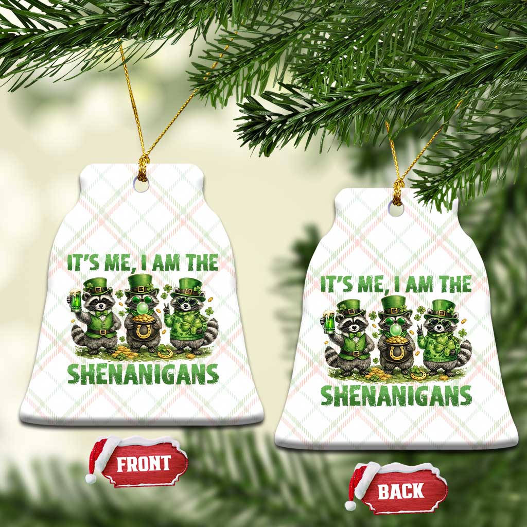 I Am The Shenanigans Ceramic Ornament Funny Irish Raccoon St Patricks Day