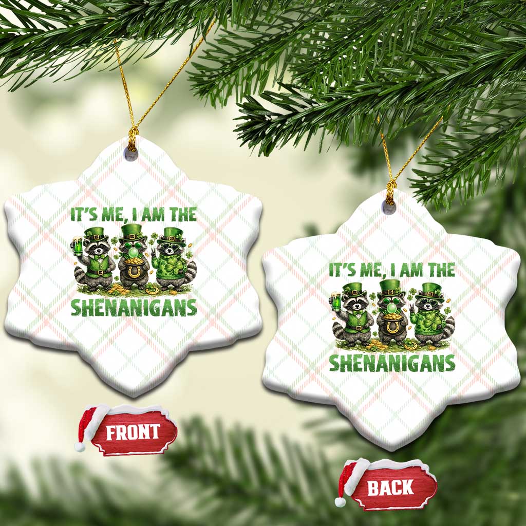 I Am The Shenanigans Ceramic Ornament Funny Irish Raccoon St Patricks Day