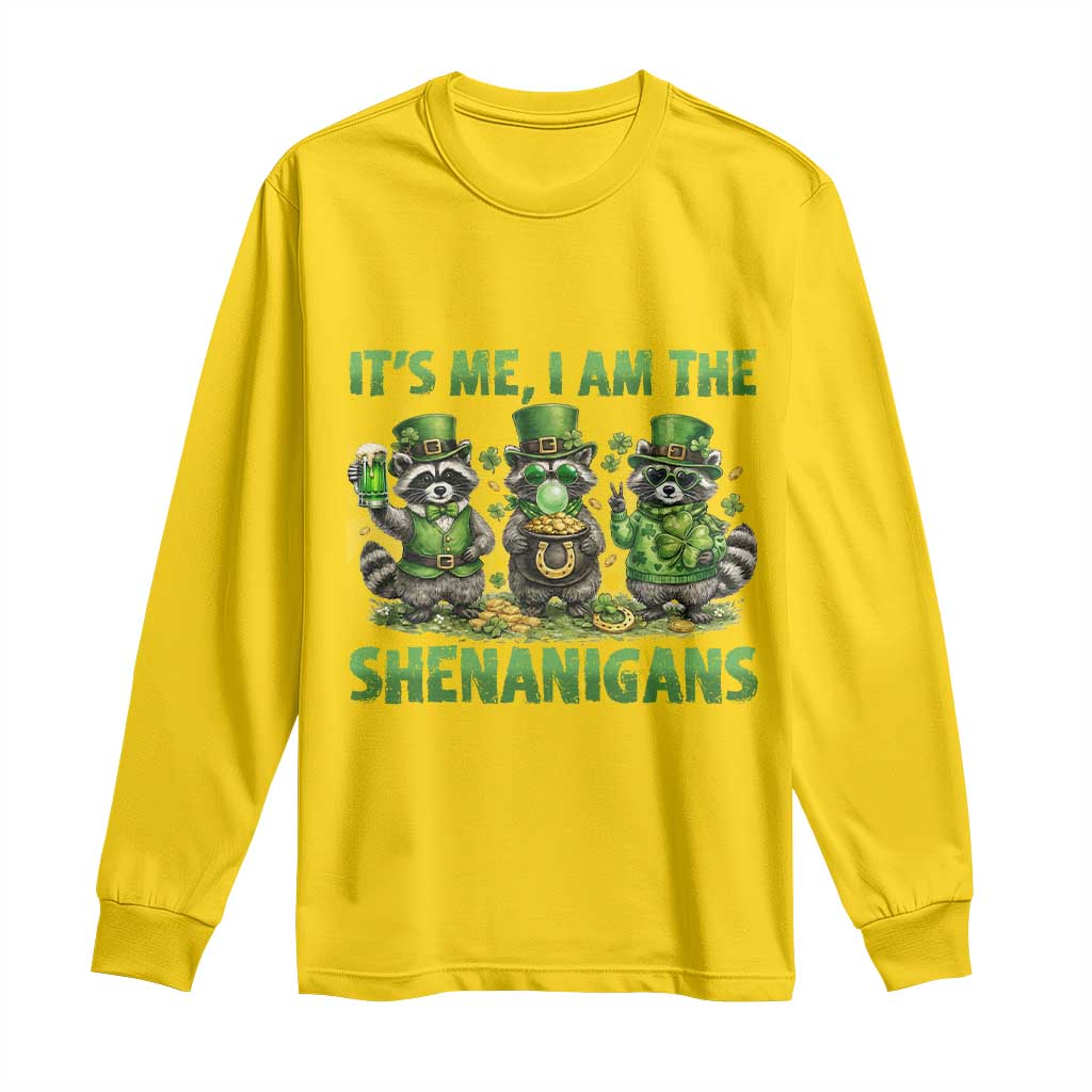 I Am The Shenanigans Long Sleeve Shirt Funny Irish Raccoon St Patricks Day