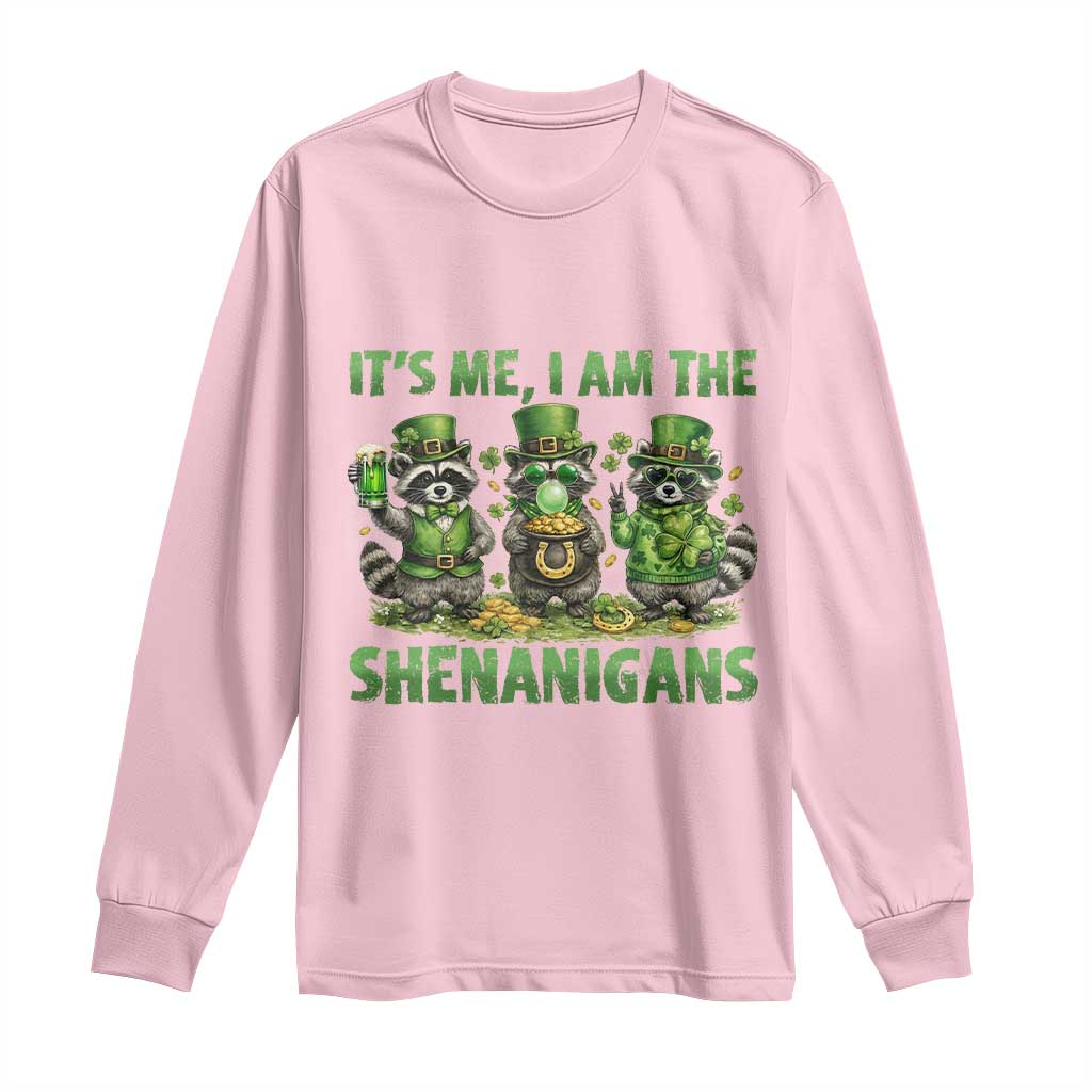 I Am The Shenanigans Long Sleeve Shirt Funny Irish Raccoon St Patricks Day