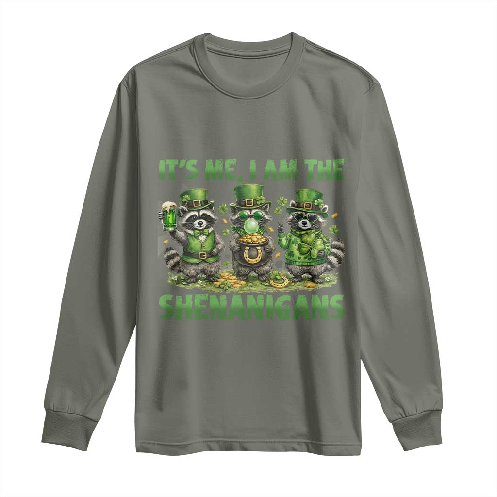 I Am The Shenanigans Long Sleeve Shirt Funny Irish Raccoon St Patricks Day