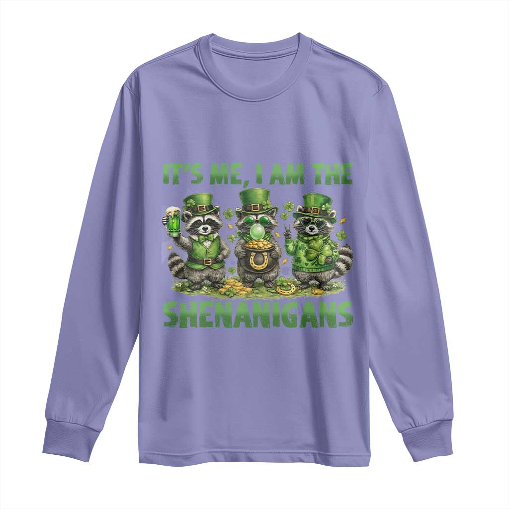 I Am The Shenanigans Long Sleeve Shirt Funny Irish Raccoon St Patricks Day