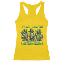 I Am The Shenanigans Racerback Tank Top Funny Irish Raccoon St Patricks Day