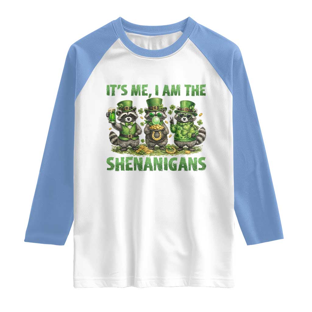 I Am The Shenanigans Raglan Shirt Funny Irish Raccoon St Patricks Day
