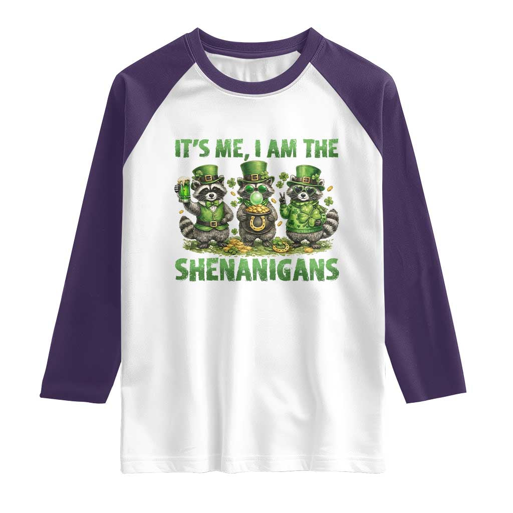 I Am The Shenanigans Raglan Shirt Funny Irish Raccoon St Patricks Day