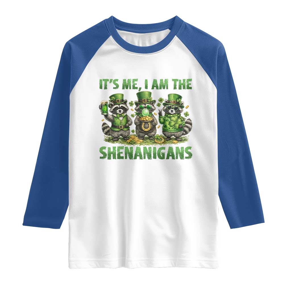 I Am The Shenanigans Raglan Shirt Funny Irish Raccoon St Patricks Day