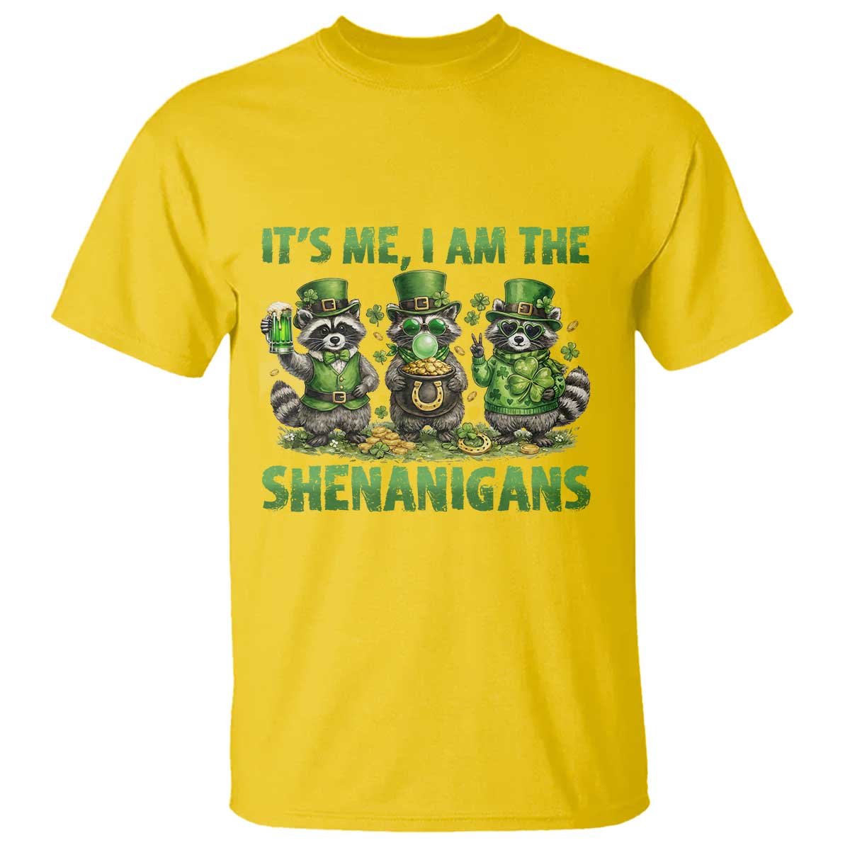 I Am The Shenanigans T Shirt Funny Irish Raccoon St Patricks Day