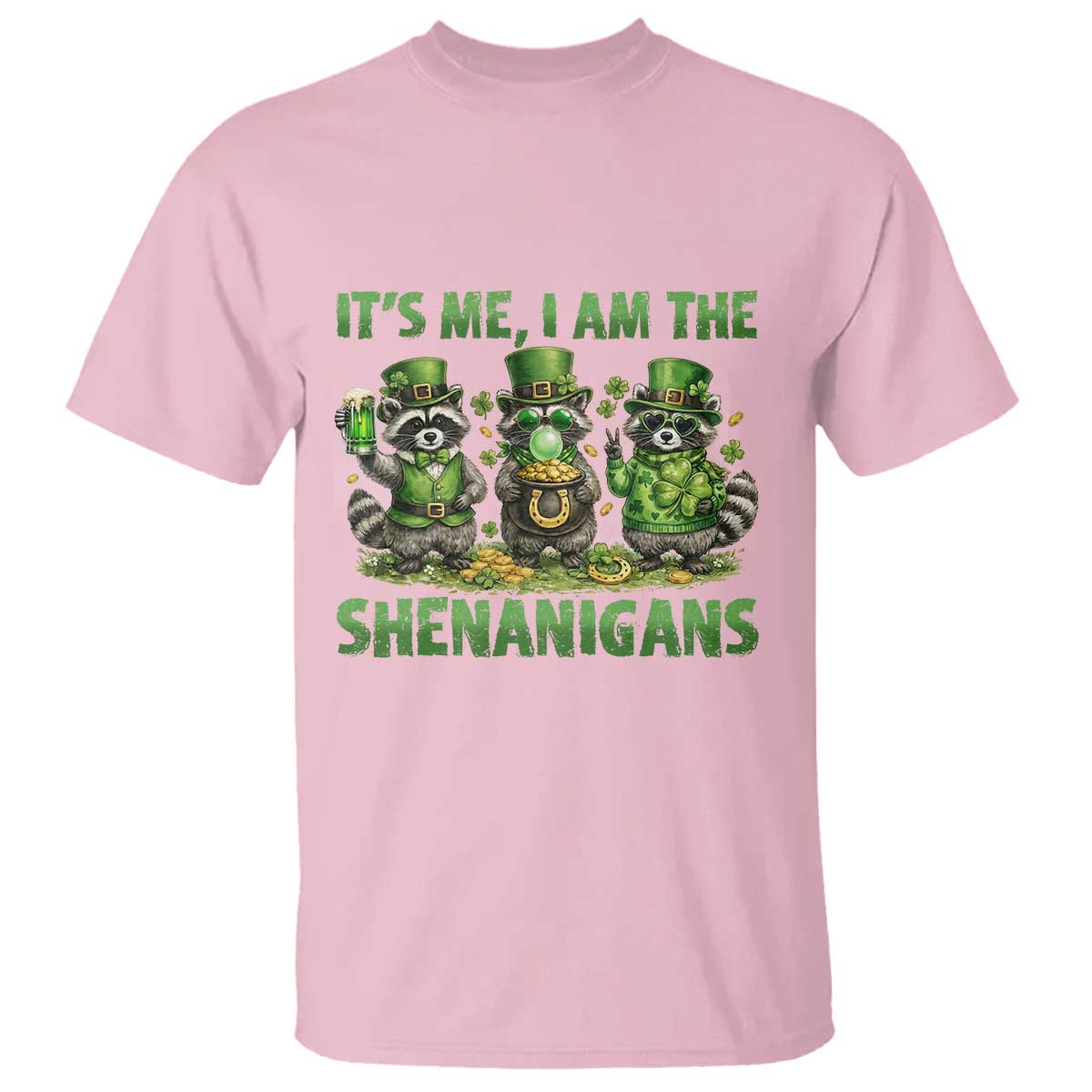 I Am The Shenanigans T Shirt Funny Irish Raccoon St Patricks Day