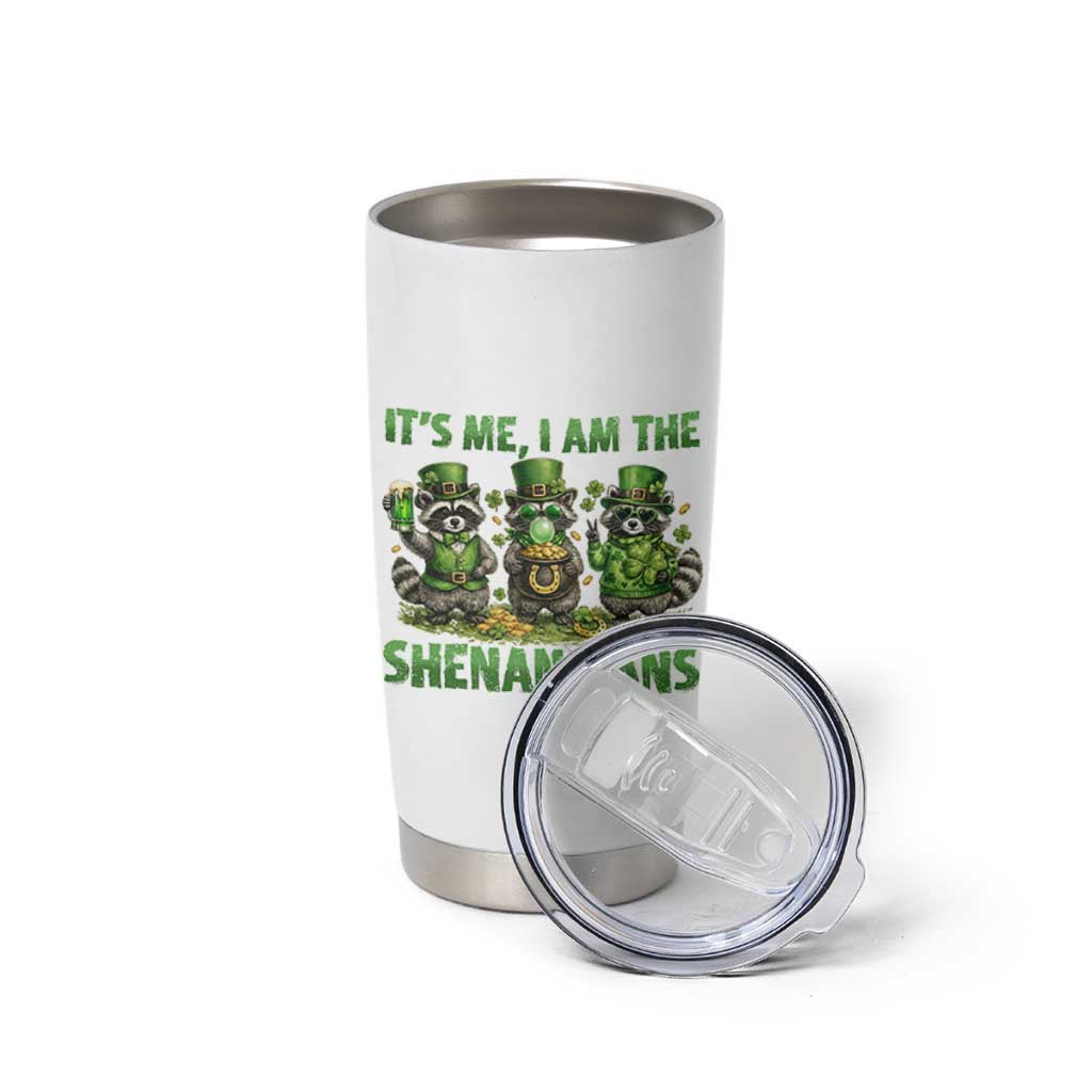 I Am The Shenanigans Tumbler Cup Funny Irish Raccoon St Patricks Day