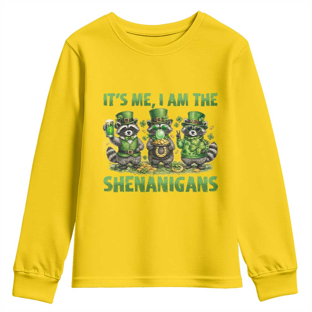 I Am The Shenanigans Youth Sweatshirt Funny Irish Raccoon St Patricks Day