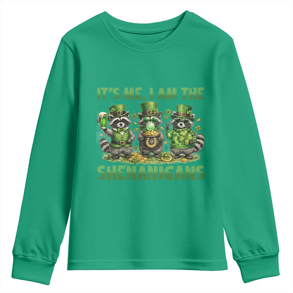 I Am The Shenanigans Youth Sweatshirt Funny Irish Raccoon St Patricks Day