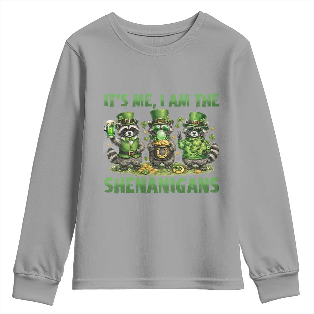 I Am The Shenanigans Youth Sweatshirt Funny Irish Raccoon St Patricks Day