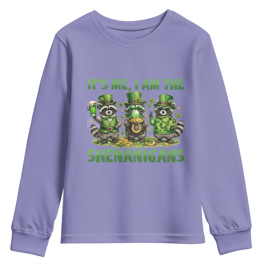 I Am The Shenanigans Youth Sweatshirt Funny Irish Raccoon St Patricks Day
