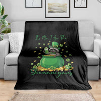 I Am The Shenanigans Throw Blanket Funny Irish Raccoon