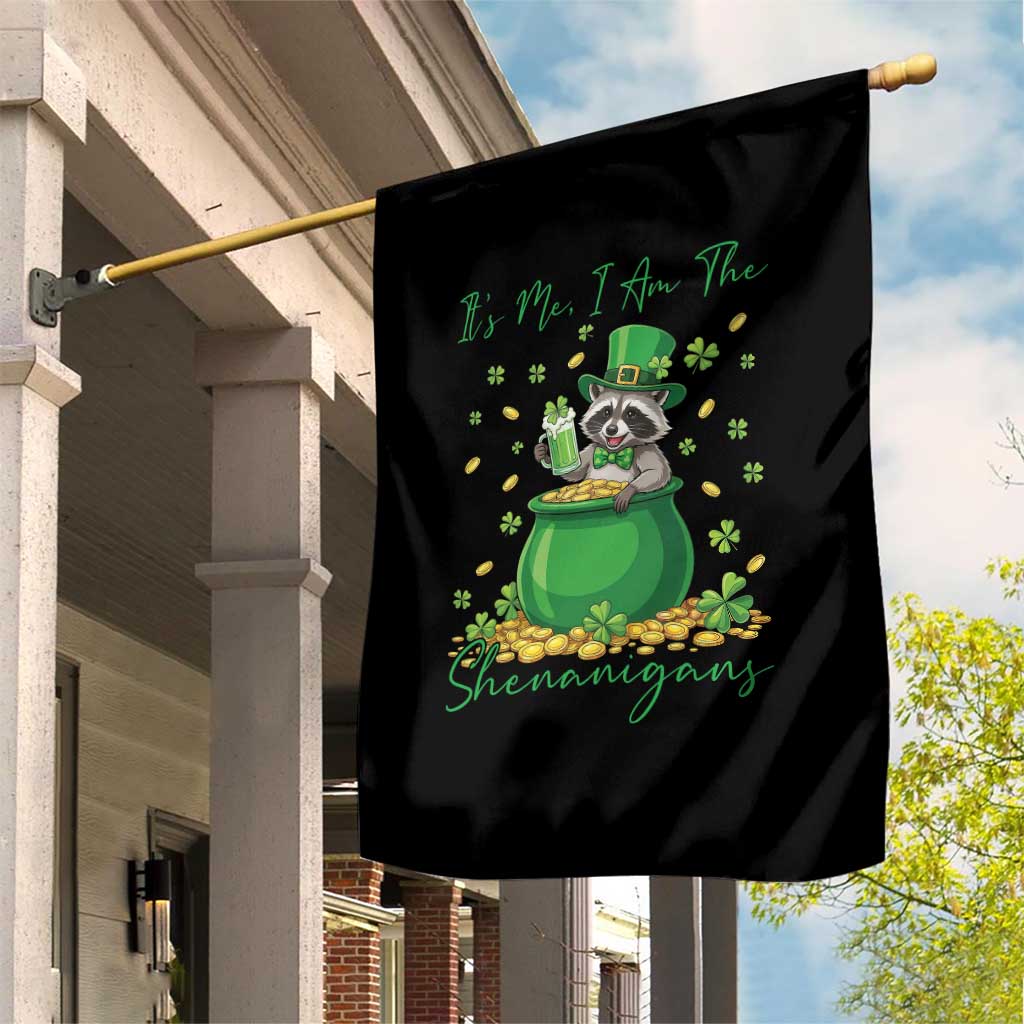 I Am The Shenanigans Garden Flag Funny Irish Raccoon