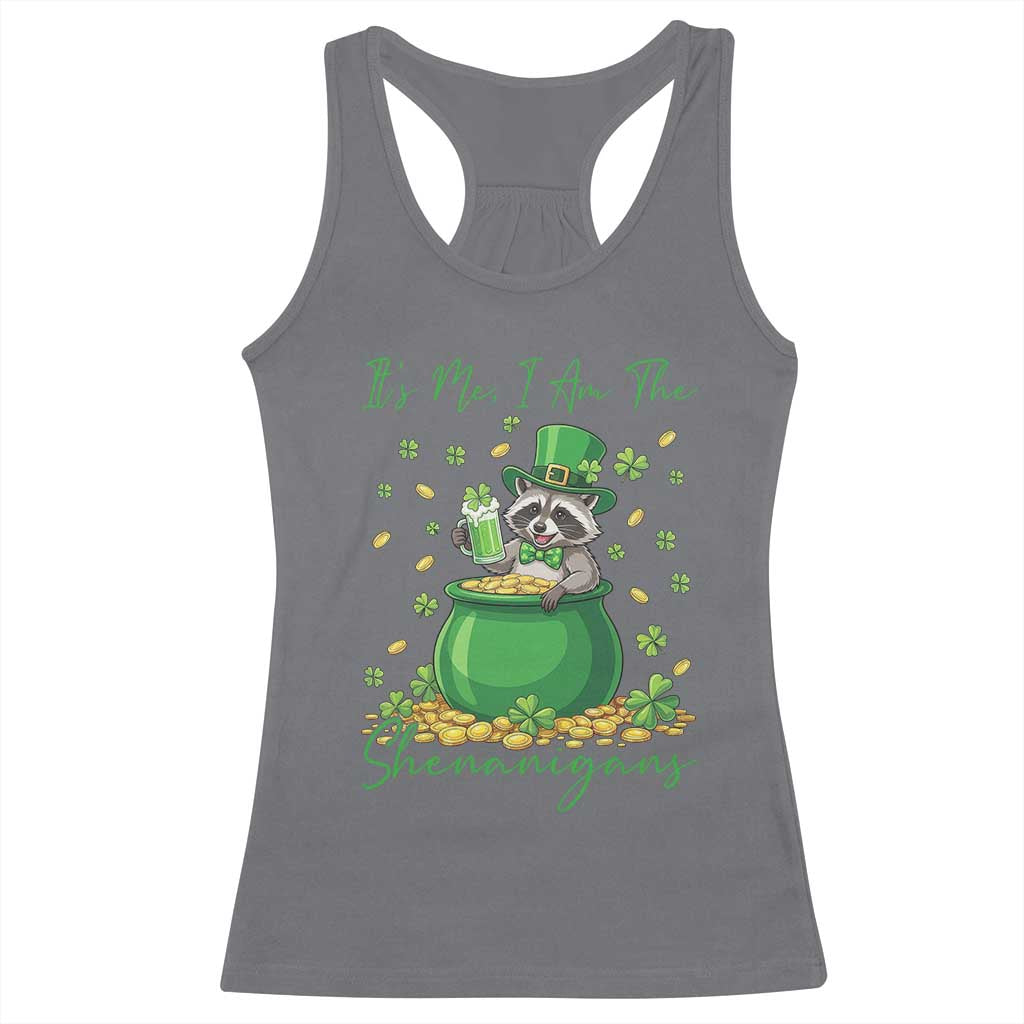 I Am The Shenanigans Racerback Tank Top Funny Irish Raccoon