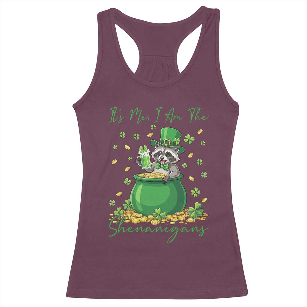 I Am The Shenanigans Racerback Tank Top Funny Irish Raccoon