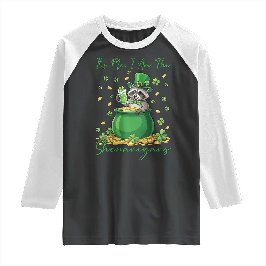 I Am The Shenanigans Raglan Shirt Funny Irish Raccoon
