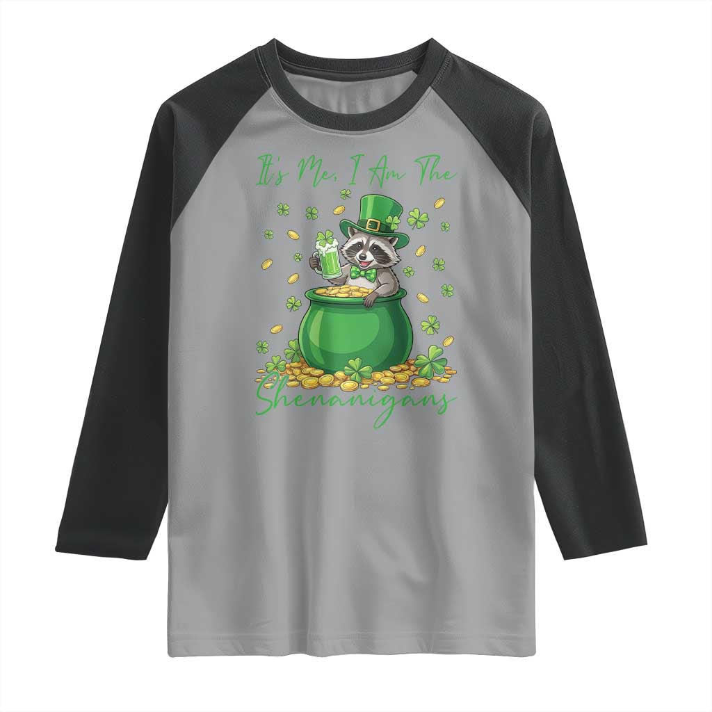 I Am The Shenanigans Raglan Shirt Funny Irish Raccoon