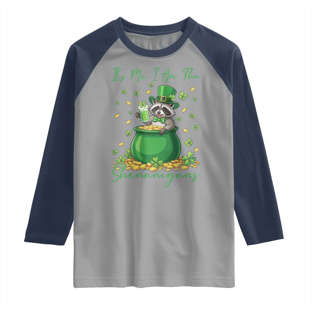 I Am The Shenanigans Raglan Shirt Funny Irish Raccoon
