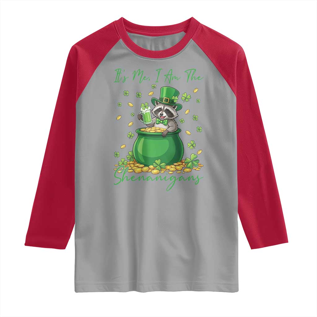 I Am The Shenanigans Raglan Shirt Funny Irish Raccoon
