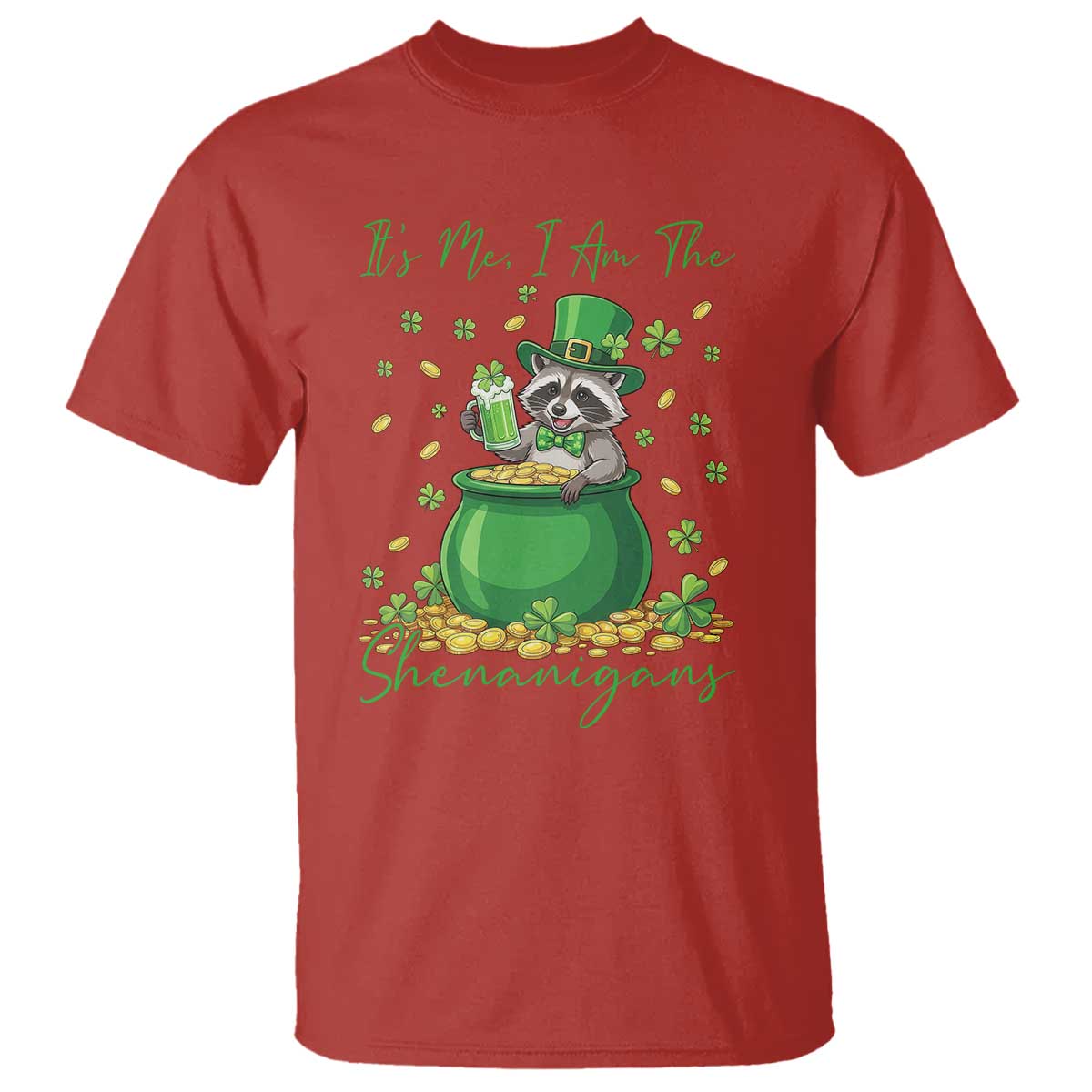 I Am The Shenanigans T Shirt Funny Irish Raccoon